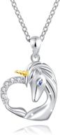 🦄 acjna unicorn pendant necklace jewelry in 925 sterling silver for girls and women logo