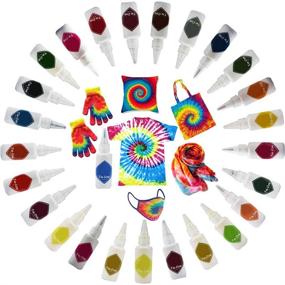 img 4 attached to 🎉 Group Party Tie Dye Kit - 26 Vibrant Colors, 180pcs DIY Set for Kids and Adults - Multi-Color Fabric Shirt Dye with Squeeze Bottles, Gloves, and Table Cover