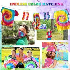 img 2 attached to 🎉 Group Party Tie Dye Kit - 26 Vibrant Colors, 180pcs DIY Set for Kids and Adults - Multi-Color Fabric Shirt Dye with Squeeze Bottles, Gloves, and Table Cover