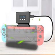 🌬️ enhanced cooling fan for nintendo switch dock - temperature display cooler for ns original docking station, usb powered, integrated cable logo