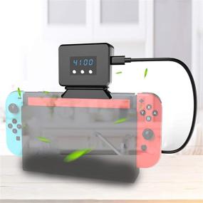 img 4 attached to 🌬️Улучшенный вентилятор охлаждения для док-станции Nintendo Switch - охлаждающее устройство с индикатором температуры для оригинальной док-станции NS, работает от USB, с интегрированным кабелем.