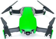 🟩 neon green wrapgrade poly skin for dji mavic air - unit a: colored parts and rear trim logo