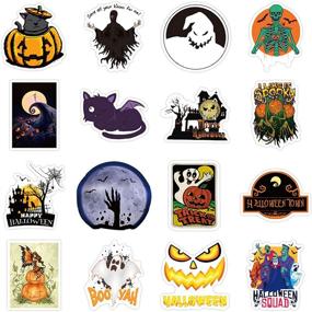 img 2 attached to Homabachyco Halloween Stickers Decorations - 50pcs Pumpkin Bat Stickers for Kids and Adults, Cute Vinyl Laptop Stickers for Skateboards, Water Bottles, Cars, Bumpers, and Scrapbooks