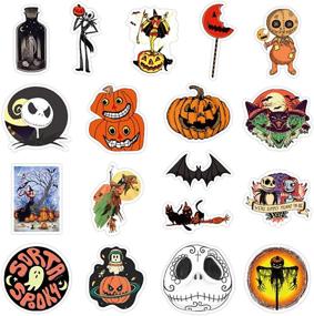 img 1 attached to Homabachyco Halloween Stickers Decorations - 50pcs Pumpkin Bat Stickers for Kids and Adults, Cute Vinyl Laptop Stickers for Skateboards, Water Bottles, Cars, Bumpers, and Scrapbooks