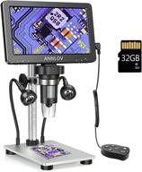 🔬 annlov 7" lcd digital microscope - high magnification 1200x with 32gb tf card, 1080p video camera, remote control, and led lights - windows/mac compatible logo
