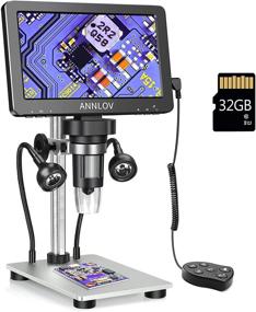 img 4 attached to 🔬 ANNLOV 7" LCD Digital Microscope - High Magnification 1200X with 32GB TF Card, 1080P Video Camera, Remote Control, and LED Lights - Windows/Mac Compatible