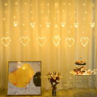 💖 romantic valentine's day heart-shaped led curtain string lights - create a magical atmosphere with 138 led 12 hanging string lights in 8 flashing modes - perfect for valentine's day decorations and girls room decor logo