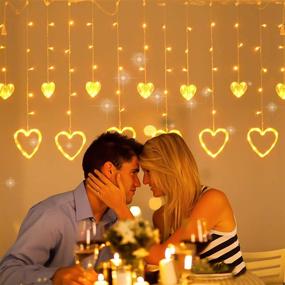 img 2 attached to 💖 Romantic Valentine's Day Heart-Shaped LED Curtain String Lights - Create a Magical Atmosphere with 138 LED 12 Hanging String Lights in 8 Flashing Modes - Perfect for Valentine's Day Decorations and Girls Room Decor