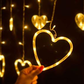 img 3 attached to 💖 Romantic Valentine's Day Heart-Shaped LED Curtain String Lights - Create a Magical Atmosphere with 138 LED 12 Hanging String Lights in 8 Flashing Modes - Perfect for Valentine's Day Decorations and Girls Room Decor