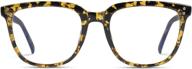 wearme pro - square rectangular classic flat top women men unisex blue light glasses (brown-tortoise) logo