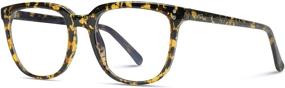 img 2 attached to WearMe Pro - Square Rectangular Classic Flat Top Women Men Unisex Blue Light Glasses (Brown-Tortoise)