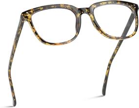 img 3 attached to WearMe Pro - Square Rectangular Classic Flat Top Women Men Unisex Blue Light Glasses (Brown-Tortoise)