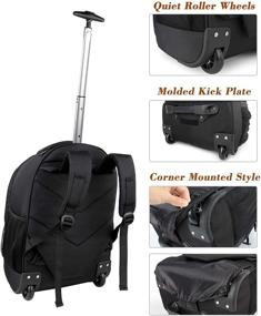 img 1 attached to 🎒 Water Resistant Rolling Backpack: Versatile Travel and Laptop Bag for Women and Men - Fits 15.6-inch Notebooks and Doubles as Carry-On Luggage - Trolley Suitcase for Business, College, and More - Black