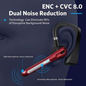 img 3 attached to 🎧 Upgraded Bluetooth Headset with Active Noise Cancelling, CVC8.0 Dual-Mic Hands-Free V5.0, Comfortable Earbud, 240 Hrs Standby Time for Business, Workout, and Driving