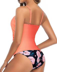 img 1 attached to Tempt Me Swimwear Blouson Tankini Women's Clothing for Swimsuits & Cover Ups