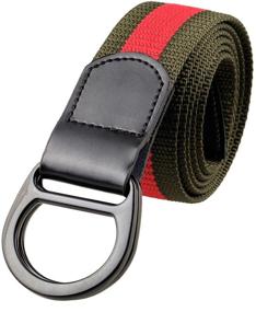 img 2 attached to Squaregarden Webbing Leather Double D Rings Men's Accessories for Belts