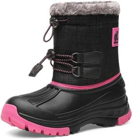 img 4 attached to Kids Boots Boys Girls Winter Boots Waterproof DKTX001 T4 23