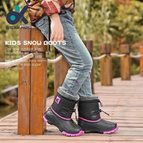 img 3 attached to Kids Boots Boys Girls Winter Boots Waterproof DKTX001 T4 23