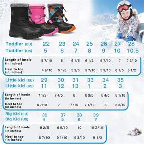 img 2 attached to Kids Boots Boys Girls Winter Boots Waterproof DKTX001 T4 23