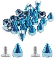 💙 actenly 100 sets 9mm studs metal bullet cone spikes screw back - enhance your style with punk studs and spikes for clothing, shoes, leather belts, bags, and accessories in blue – 0.27 x 0.35inch logo