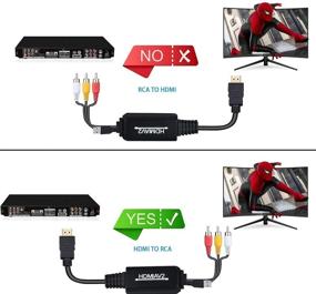 img 3 attached to 🔌 HDMI to RCA Converter - 1080P HDMI to AV 3RCA CVBs Adapter: Ideal for PC, Laptop, HDTV, DVD, VCR