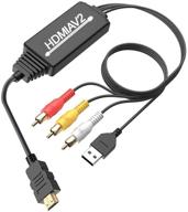 🔌 hdmi to rca converter - 1080p hdmi to av 3rca cvbs adapter: ideal for pc, laptop, hdtv, dvd, vcr logo