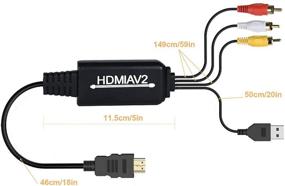 img 2 attached to 🔌 HDMI to RCA Converter - 1080P HDMI to AV 3RCA CVBs Adapter: Ideal for PC, Laptop, HDTV, DVD, VCR