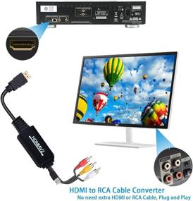 img 1 attached to 🔌 HDMI to RCA Converter - 1080P HDMI to AV 3RCA CVBs Adapter: Ideal for PC, Laptop, HDTV, DVD, VCR