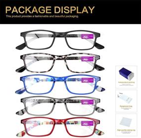 img 2 attached to 👓 Affordable 5-Pack Reading Glasses with Anti Glare Filter - Lightweight Spring Hinge Eyeglasses for Men and Women (+2.5)