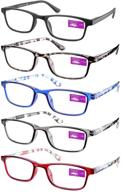 👓 affordable 5-pack reading glasses with anti glare filter - lightweight spring hinge eyeglasses for men and women (+2.5) logo