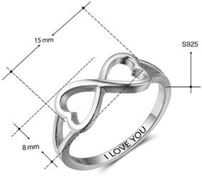 img 3 attached to 💍 SBI Jewelry: Romantic Heart Infinity Rings – Engraved 'I Love You' Sterling Silver Women's Jewelry Gift for Birthday & Valentine's Day