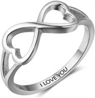 💍 sbi jewelry: romantic heart infinity rings – engraved 'i love you' sterling silver women's jewelry gift for birthday & valentine's day logo