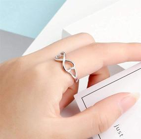 img 1 attached to 💍 SBI Jewelry: Romantic Heart Infinity Rings – Engraved 'I Love You' Sterling Silver Women's Jewelry Gift for Birthday & Valentine's Day