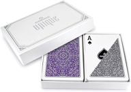 🃏 copag unique luxury design: premium 100% plastic playing cards - poker size, regular index - purple/grey double deck set логотип