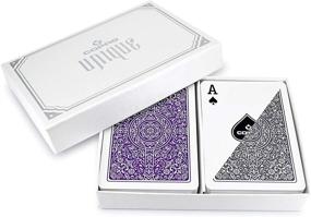 img 4 attached to 🃏 Copag Unique Luxury Design: Premium 100% Plastic Playing Cards - Poker Size, Regular Index - Purple/Grey Double Deck Set