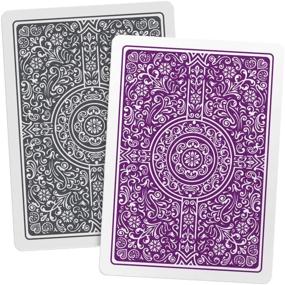 img 3 attached to 🃏 Copag Unique Luxury Design: Premium 100% Plastic Playing Cards - Poker Size, Regular Index - Purple/Grey Double Deck Set