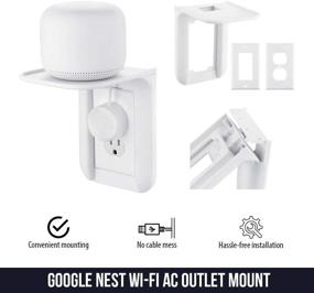 img 3 attached to Wasserstein AC Outlet Mount for Google Nest WiFi - Ultimate Wall Shelf for Google Home, Nest Mini & Nest Hub, Echo Dot 1st, 2nd & 3rd Gen, Sonos One, Smartphones and More (2-Pack)