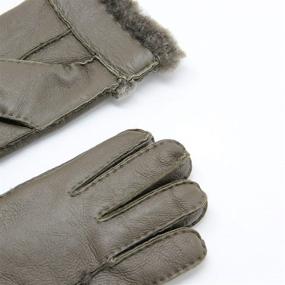 img 1 attached to 🧤 Shearling Sheepskin Mittens for Men - YISEVEN Adjustable Accessories in Gloves & Mittens