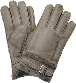 img 3 attached to 🧤 Shearling Sheepskin Mittens for Men - YISEVEN Adjustable Accessories in Gloves & Mittens