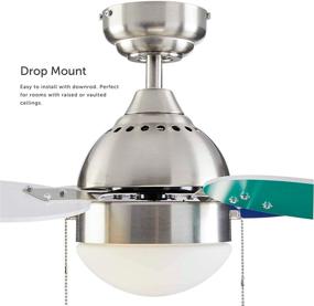 img 2 attached to 🌀 NOMA 30-Inch LED Ceiling Fan with Light: Multi-Color or White Blades, Brushed-Nickel Finish, Frosted Glass Shade