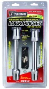img 1 attached to Enhance Security with Trimax TRZ52 Keyed Alike Lock Set for Razor RP Adjustable Hitch, Silver
