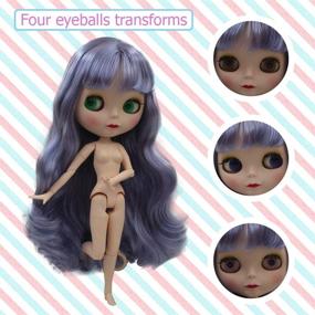 img 3 attached to 🎨 12-Inch Customizable BJD Doll with Matte Face and Ball Jointed Body, 4-Color Changing Eyes, Dress and Makeup DIY - Nude Doll (SNO.37)