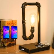 🕰️ xydled steampunk table lamp: vintage touch control, 3-way dimmable desk lamp with dual usb and led bulb - ideal for bedroom, living room, café, store логотип