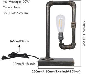 img 3 attached to 🕰️ Xydled Steampunk Table Lamp: Vintage Touch Control, 3-Way Dimmable Desk Lamp with Dual USB and LED Bulb - Ideal for Bedroom, Living Room, Café, Store