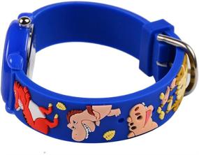 img 1 attached to Venhoo Kids 3D Cartoon Dinosaur Watch - Waterproof Silicone Wristwatch for Boys and Girls Ages 3-10