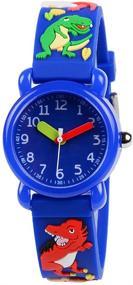 img 4 attached to Venhoo Kids 3D Cartoon Dinosaur Watch - Waterproof Silicone Wristwatch for Boys and Girls Ages 3-10