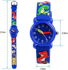 img 3 attached to Venhoo Kids 3D Cartoon Dinosaur Watch - Waterproof Silicone Wristwatch for Boys and Girls Ages 3-10