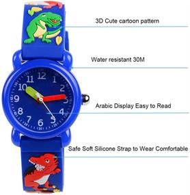 img 2 attached to Venhoo Kids 3D Cartoon Dinosaur Watch - Waterproof Silicone Wristwatch for Boys and Girls Ages 3-10