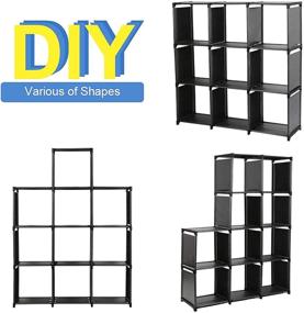 img 1 attached to 📚 DazHom 10-Cube Storage Organizer Rack: Versatile DIY Bookcase for Living Room, Children's Room, and Bedroom - Black