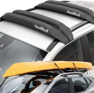 handirack universal roof rack crossbars: the ultimate solution for kayaks, canoes, sups & surfboards - includes tie down straps and bow/stern lines (black) logo